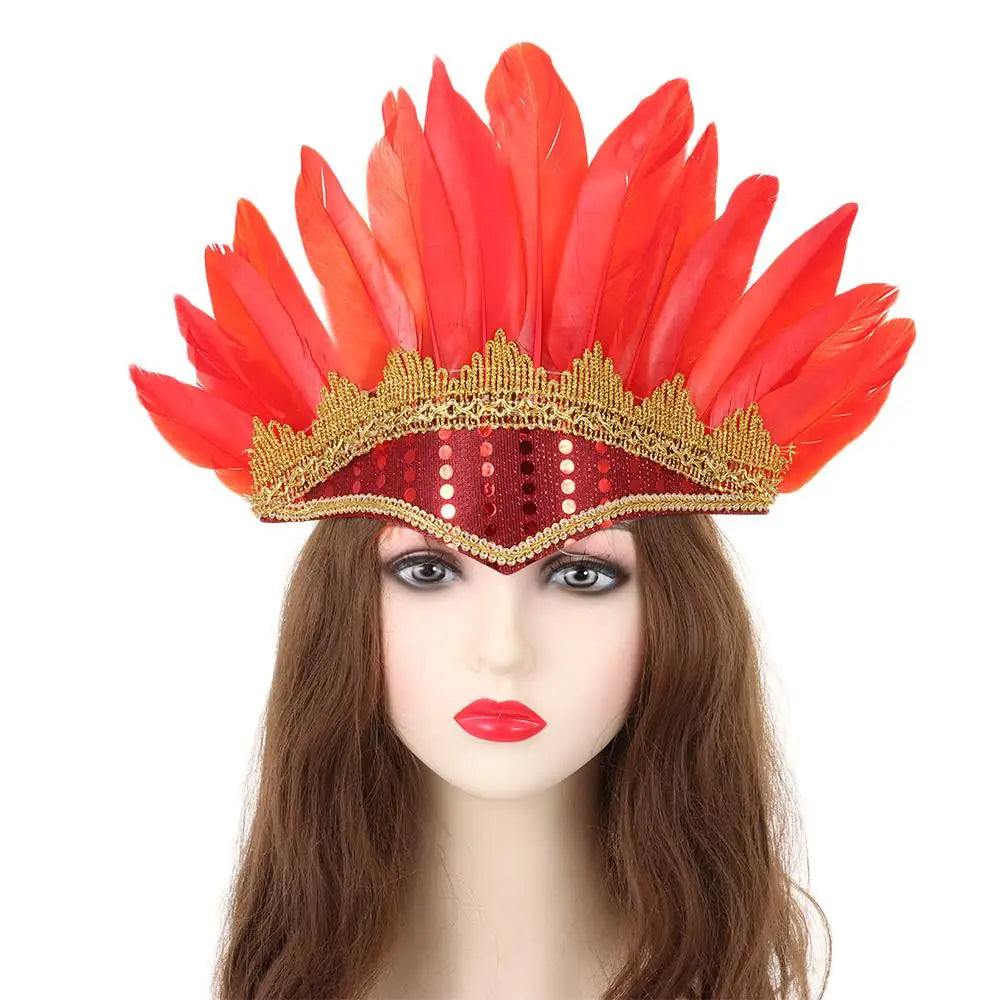 Feather Carnival Costume Children's Day Headwear Fancy Dress Party Headpiece Feather Headdress Quake
