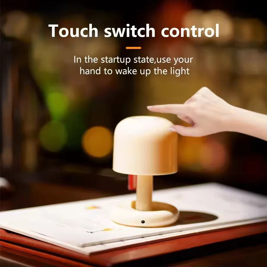 Mini Desktop Sunset Night Lamp Creative USB Rechargeable Mushroom Style Led Night Light for Coffee Bar Home Decor Bedroom Quake