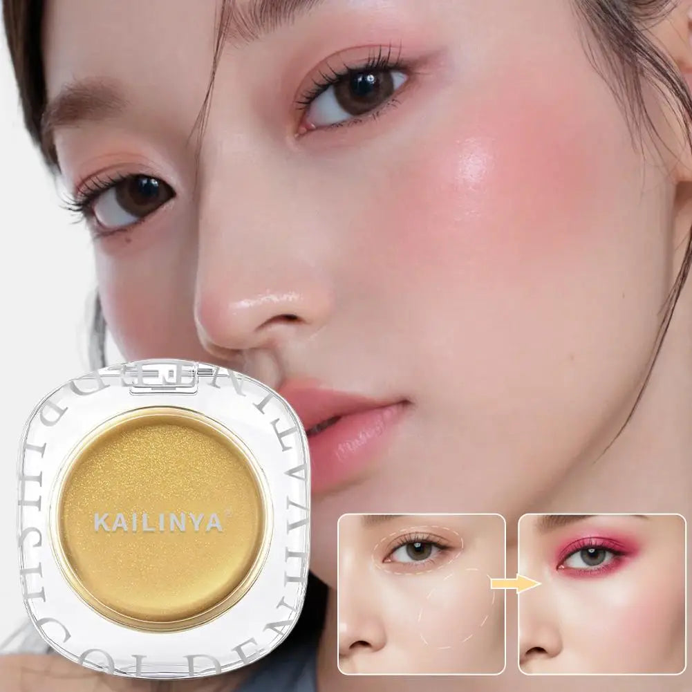 Golden Color Changing Blush, 3-in-1 Tinted Hydrating Blusher Cream For Cheeks Eyes And Lips Makeup,Lasting Moisturizing Rouge Quake
