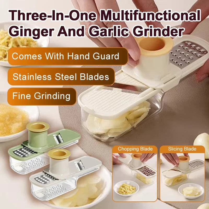 3-in-1 Multifunctional Ginger and Garlic Grinder Home Kitchen Slicer All Grinder Quake