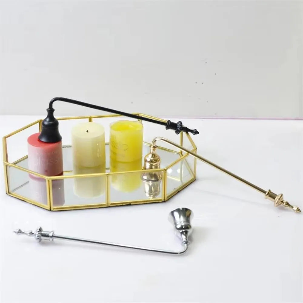 Luxury Bell Shaped Candle Wick Trimmer Long Handle Turn Off Extinguisher Flame Snuffer Wick Cover Home Quake