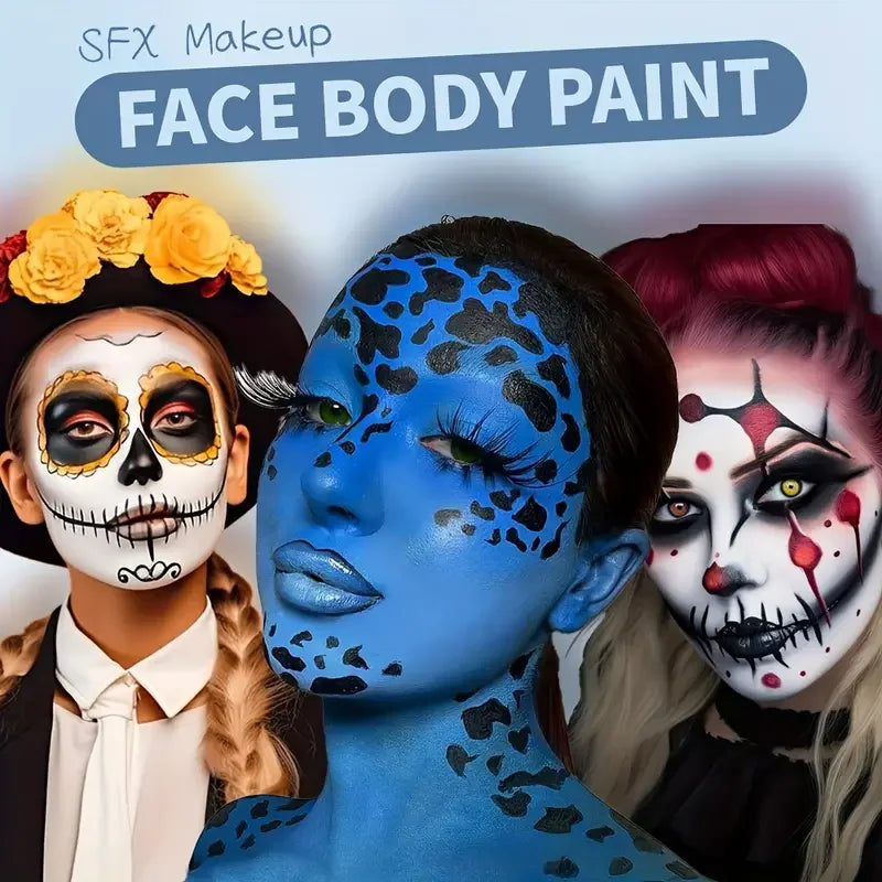 30G Water Monochromatic Body Paint Black And White Matching Makeup Face Paint Halloween Party Waterproof Makeup Body Painting Quake