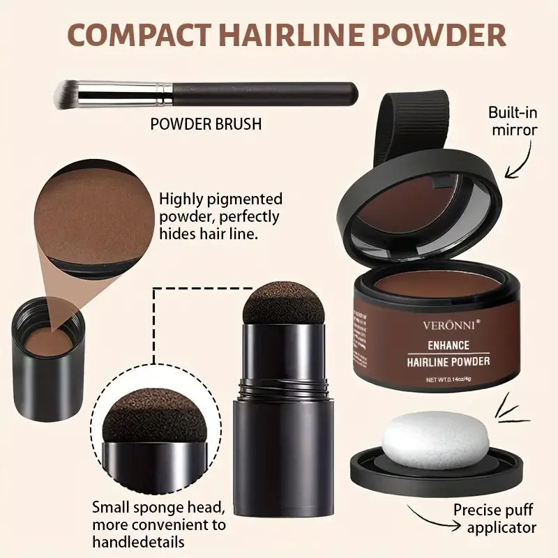 Hairline & Roots Concealer Powder Black Root Natural Instant Waterproof Hairline Shadow Concealer Coverage Repair Fill In Hair Quake