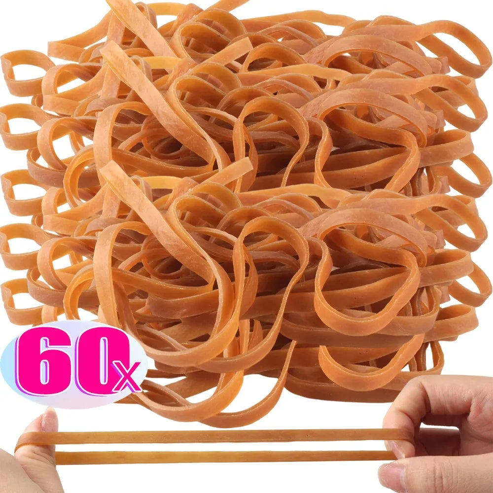 60/20PCS Multipurpose Yellow Rubber Bands Stretchable Sturdy Rubber Elastic Band Big Size Widened Elastic Band DIY Office Supply Quake