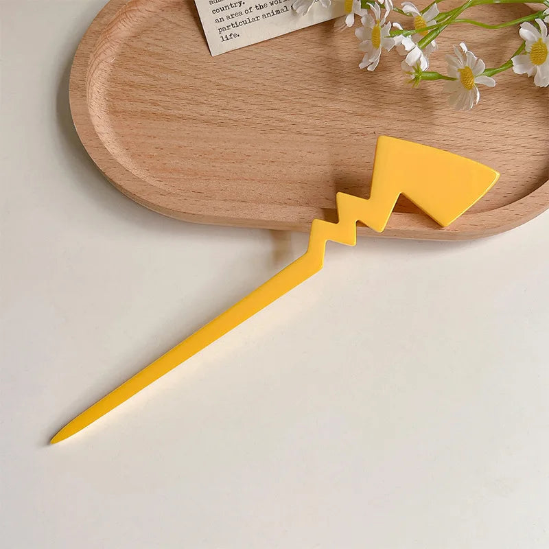 Creative Funny Lightning Hair Stick Simple Girlish Lightning Hairpin Back Head Hair Accessories Cute Coiled Hair Styling Tools Quake 1pc