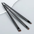 3Pcs Blade Makeup Brushes Set Flat Angled Eyeliner Eyebrow Brush Soft Synthetic Hair Cosmetic Brushes for Eye Brow Liner Conceal Quake Black
