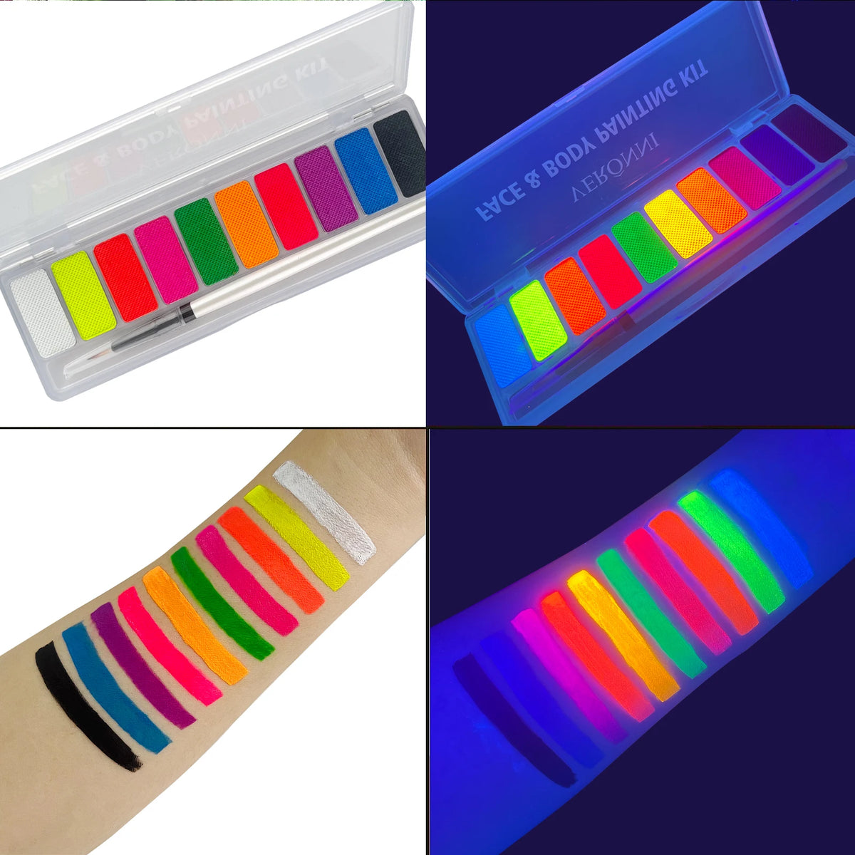 10 Colors Glow Fluorescent Neon Oil Face Body Art Paint UV Glow Oil Painting Halloween Party Fancy Dress Beauty Makeup Cosmetics Quake