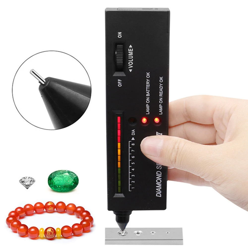 Diamond Tester Pen Portable Electronic Equipment Lightweight Stone Hardness Testing Pen Tool for Novice Jade Moissanite Diamonds Quake