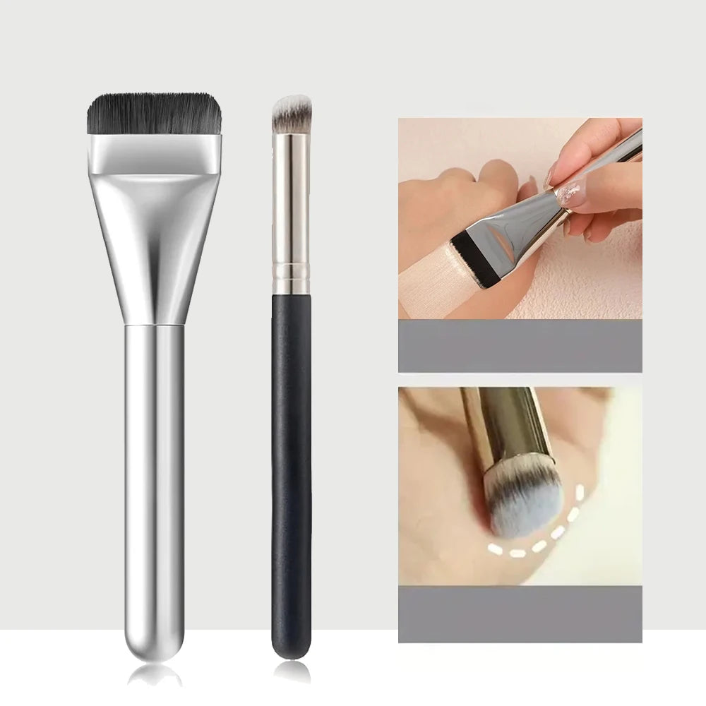 Makeup Brushes Foundation Loose Powder Concealer Blending Blush Brush Professional Cosmetic Beauty Makeup Tool Quake 2pcs-4