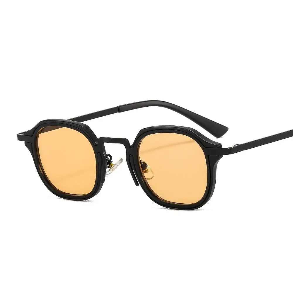 Retro Metal Frame Small Square Sunglasses UV400 Protection Y2K Punk Shades Eyewear for Women & Men Quake C5