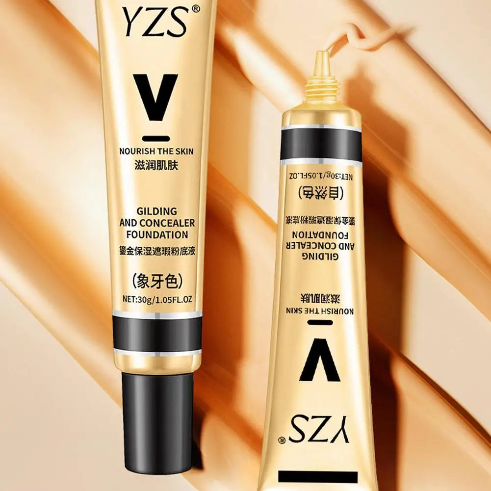 Natural Foundation Primer & Concealer - Waterproof Longwear Full Coverage Liquid Makeup Foundation Hydrating Blend, Moisturizing Quake