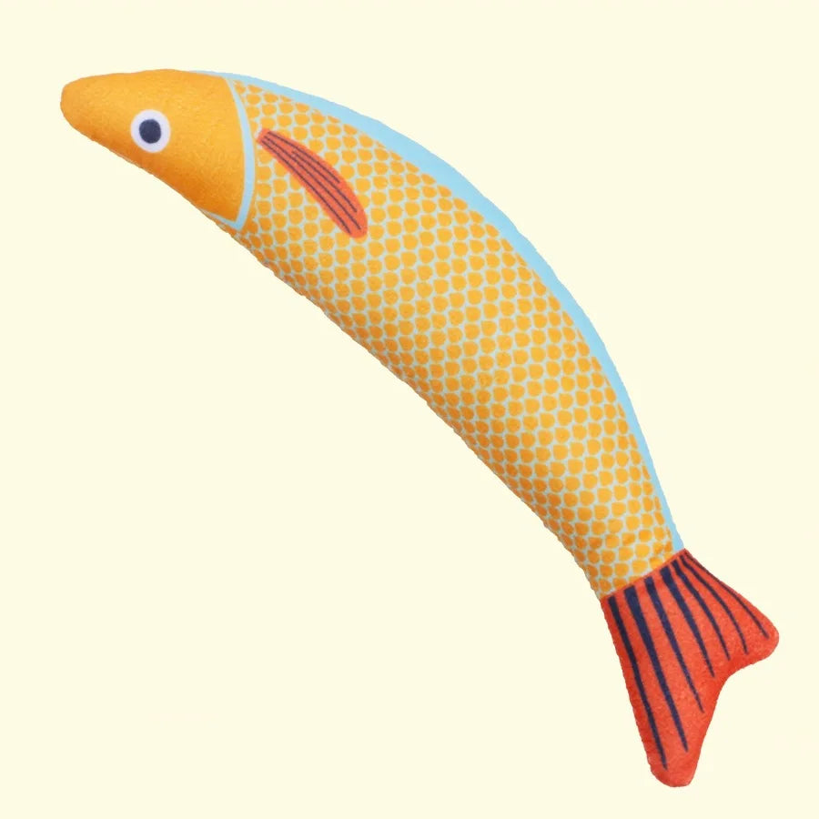 Cat Toy Contains Catnip for Self Pleasure and Relaxation 3D Simulated Fish Pillow Fish Interactive Sound Plush Toy Quake C