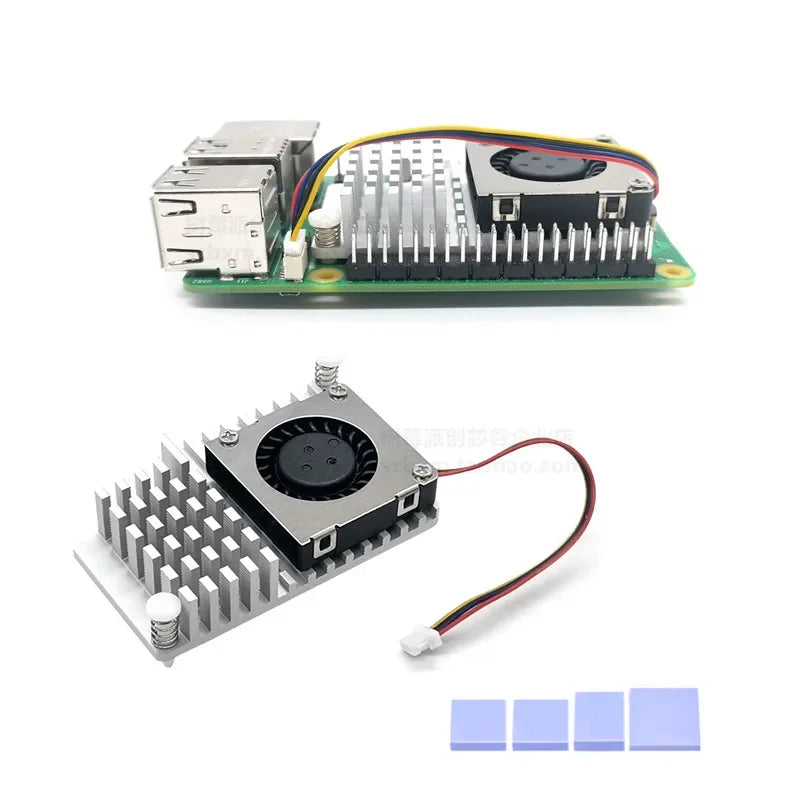 5th- generation radiator aluminum alloy heat sink Raspberry Pi 5 temperature controlled drum fan PWM speed regulation Quake