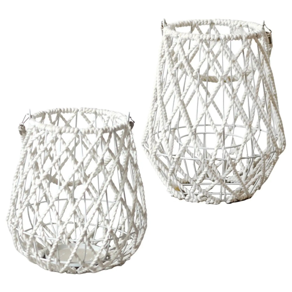 Hanging Candle Holder Woven Rope Tabletop Candle Holder Table Centerpiece for Party Patio Living Room Dining Table Christmas Quake