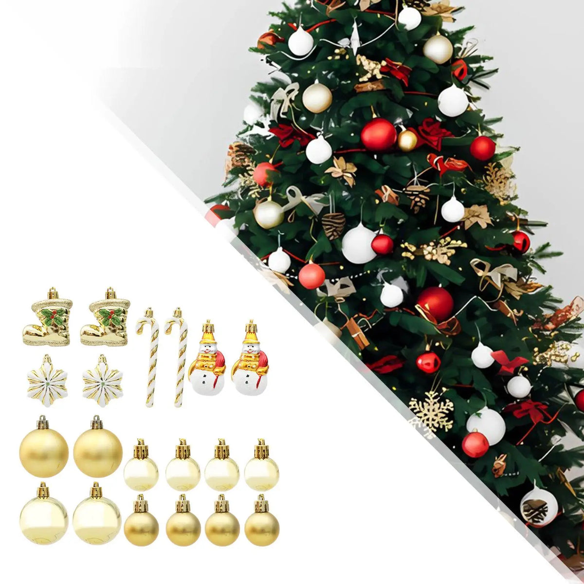 Christmas Tree Ball Ornaments Shatterproof Hanging Christmas Balls Set for Decoration Home Birthday Porch Yard Celebration Quake