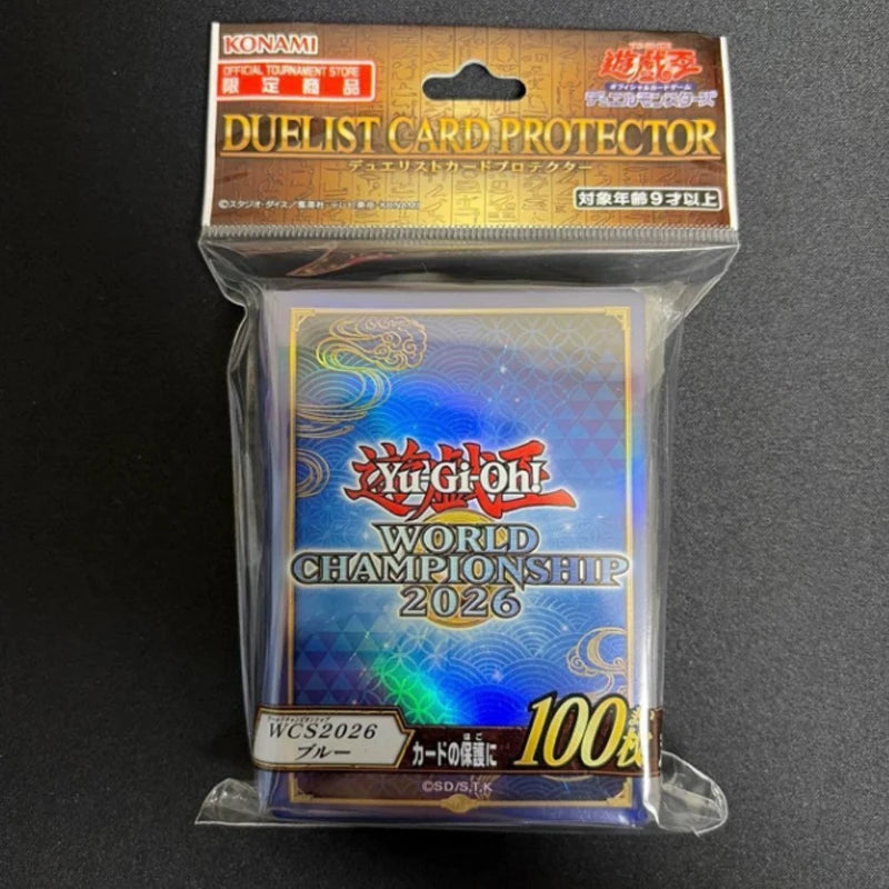 2026 New Yu-Gi-Oh World Championship 2026 Limited Blue Card Sleeves 100Pcs 63x90mm Anime Protective Card Covers Collectible Gift Quake
