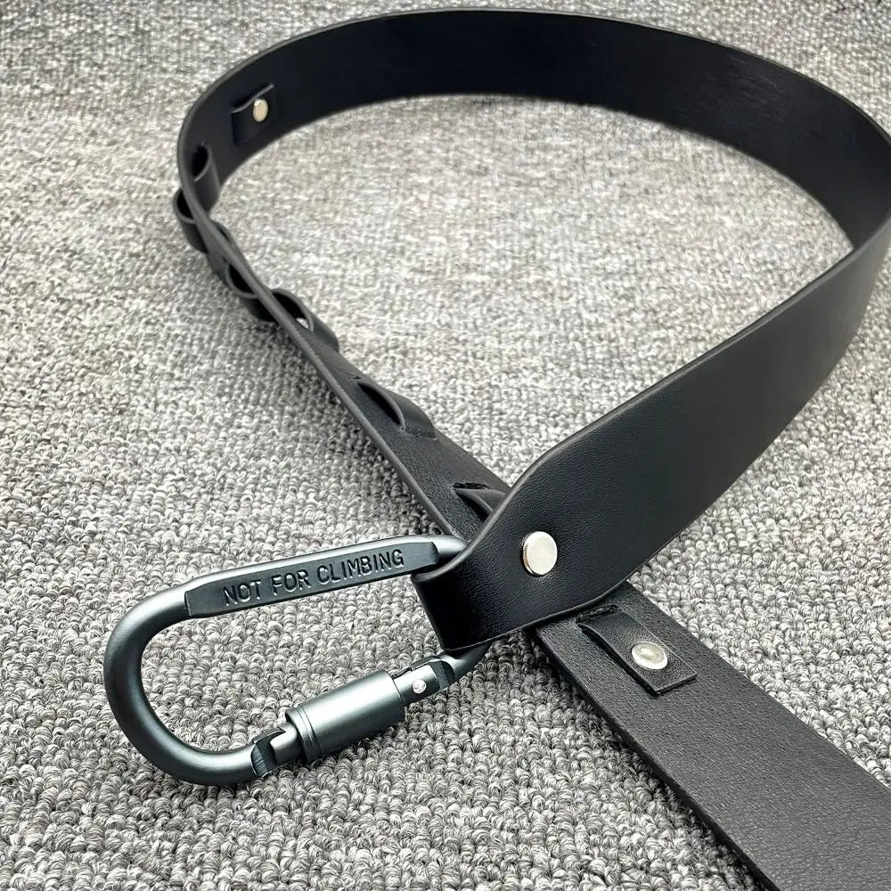 Fashion Pin Buckle Carabiner Buckle Belt Retro Luxury Design D Shape Letter Hook Belt Adjustable Casual Waist Belt For Women Men Quake