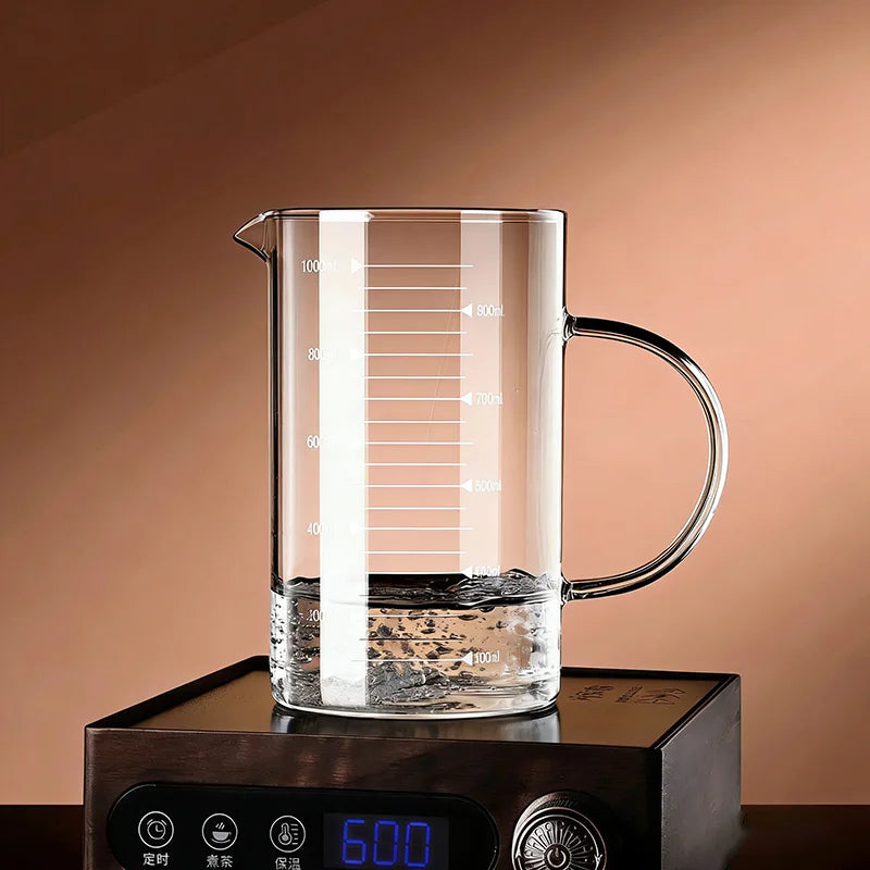 YWDL 1PCS Glass Measuring Cup With Handle High Borosilicate Kitchen Milk Coffee Mug Heat-resistant Cup Laboratory Beaker Quake