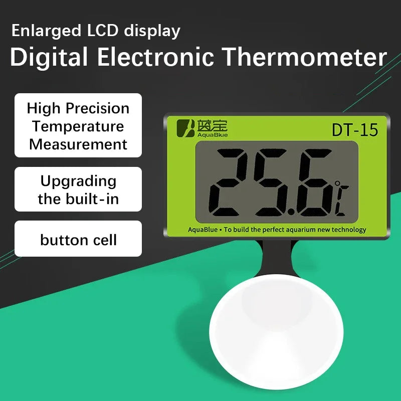 Fish Tank Electronic Digital Aquarium Thermometer LCD High-precision Temperature Measurement Instruments Powerful Suction Cups Quake