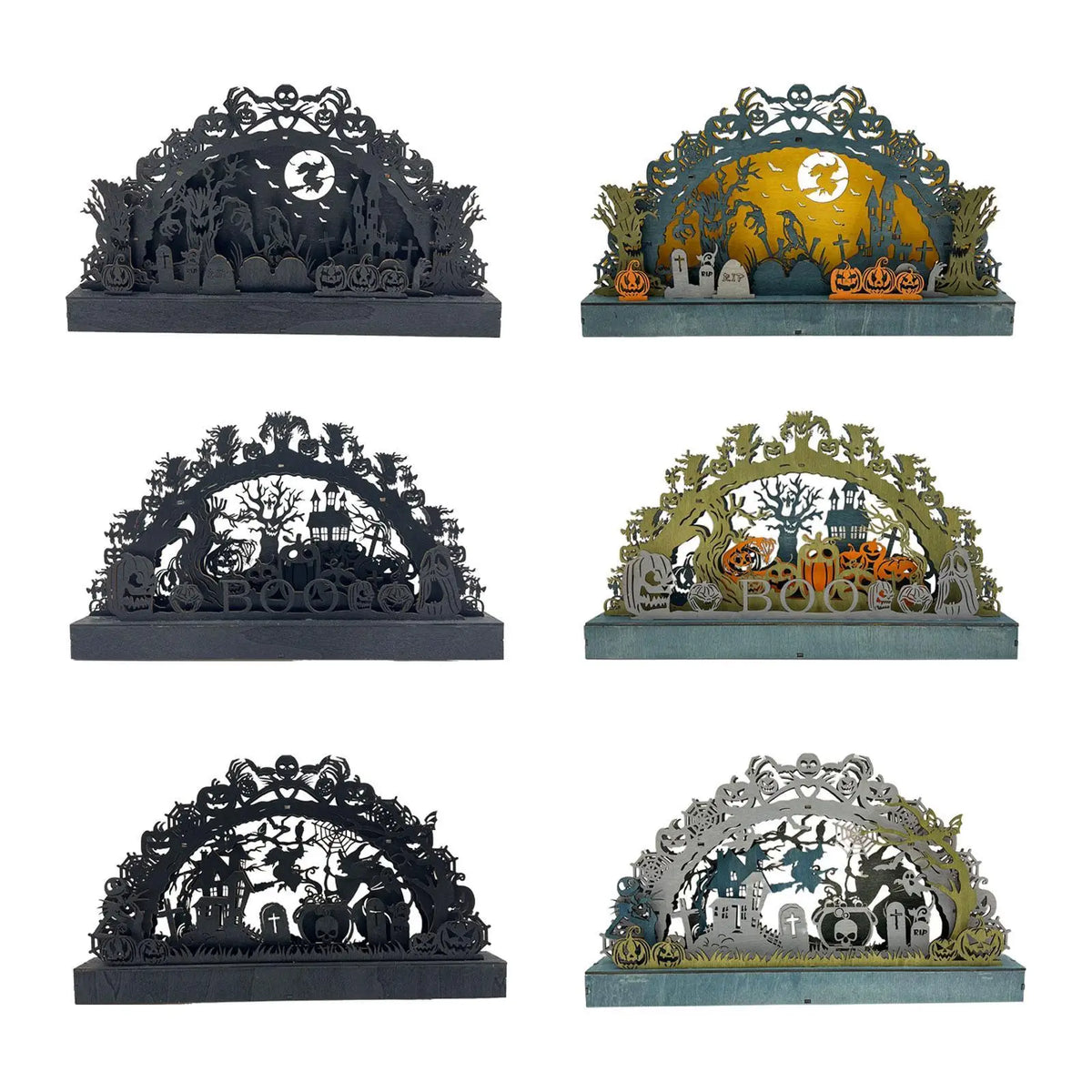 Halloween Tabletop Decoration Wooden Craft for Dinner Party Halloween Themed Quake