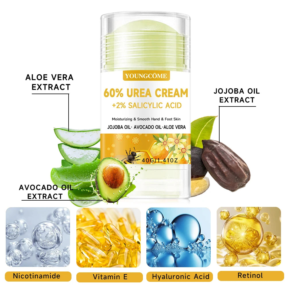 60% Urea Cream +2% Salicylic Acid Foot Cream Deodorant Stick Anti Sweating Keep Drying Fragrance Remove Foot Odor Moisturizing Quake