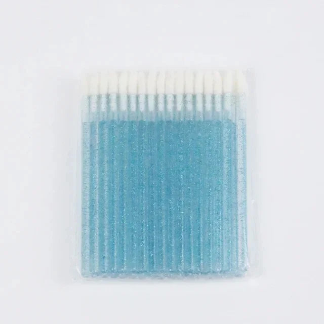 vvocci 50/100pcs Disposable Lip & Eyelash Mascara Applicator Wands- Professional Eye Makeup Brushes for Cosmetic Extension Tools Quake M153 cry blue 50pcs
