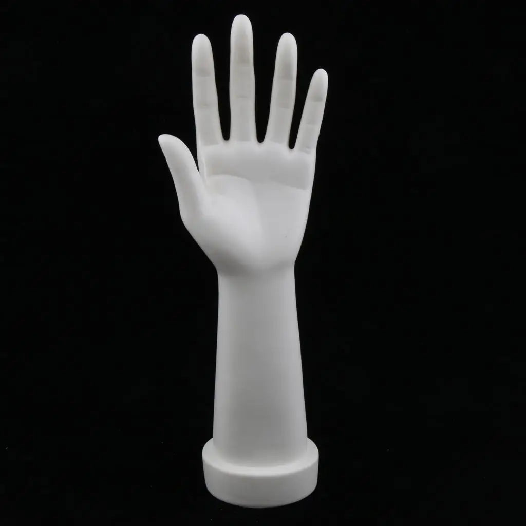 Women’s Hand Display Mannequin Pair Stable Base White Plastic for Bracelets Rings Watches Boutique Quake