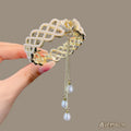 Rhinestone Pearl Ponytail Hairpin Women Girls Elegant Hair Grab Clip Girls Updo Barrettes Headwear Girls Kids Hair Accessories Quake wzzz