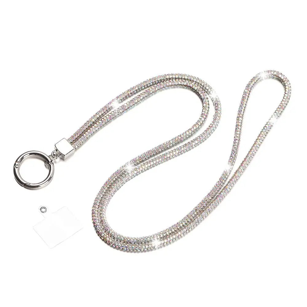 Glitter Rhinestone Phone Lanyard Phone Diamond Crystal Chain Straps Keychain Hanging Anti-lost Rope Quake multicolor