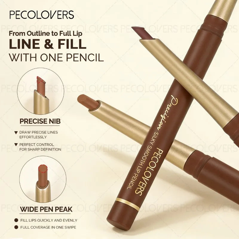 1PC Brown Tube Lip Liner, Brown Lipstick, Plump and Charming Lips, Outline The Lips, Lip Cosmetics Quake