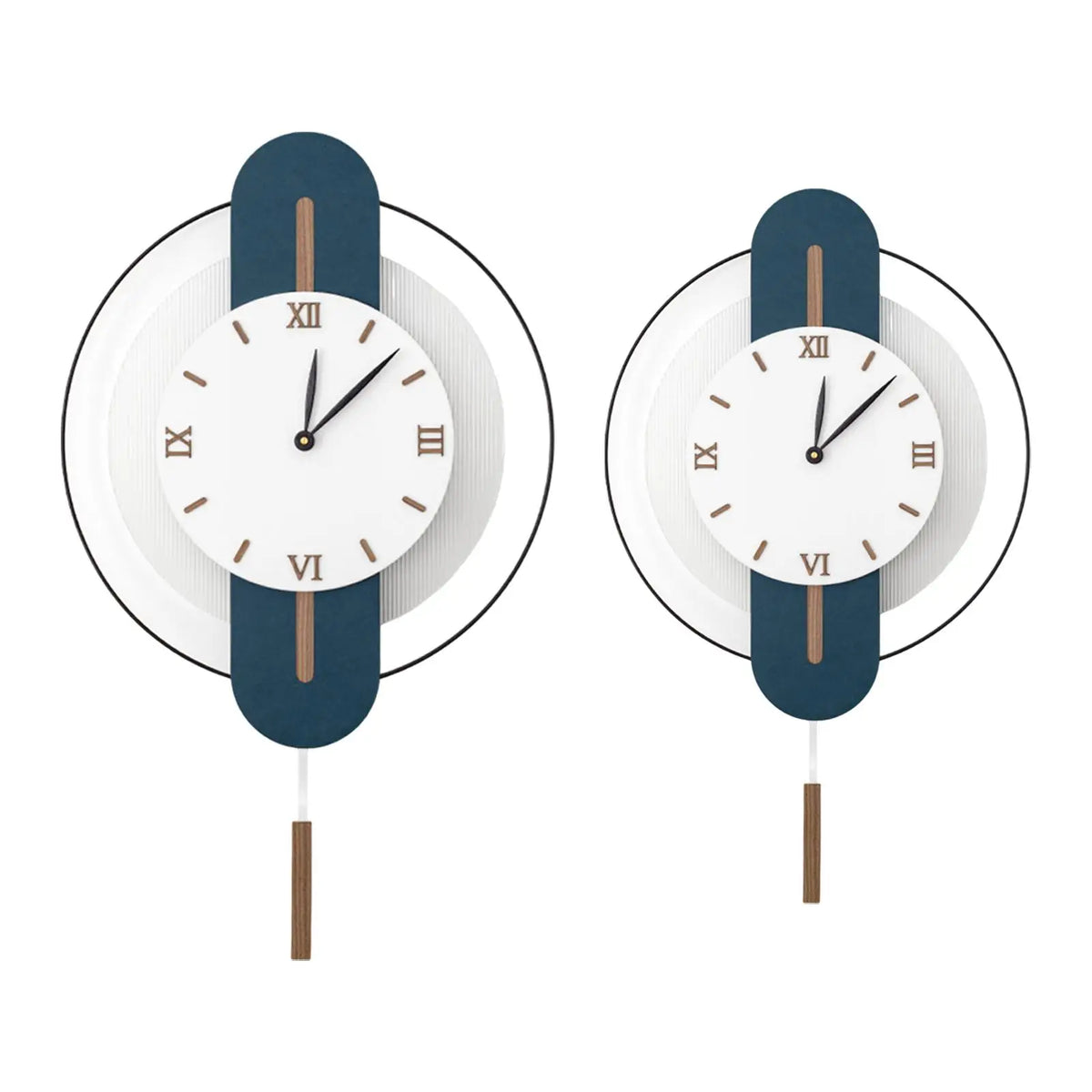 Wood Acrylic Swing Clock Wall Hanging Clock Decorative Battery Powered Mute for Bedroom Office Easily Install Multifunctional Quake