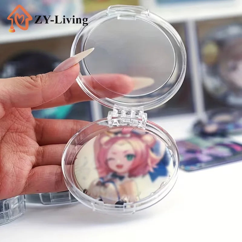1Pcs Transparent Badge Storage Container For Painful Package Anime Badge Storage Display Bag Portable Storage For Jewelry Quake