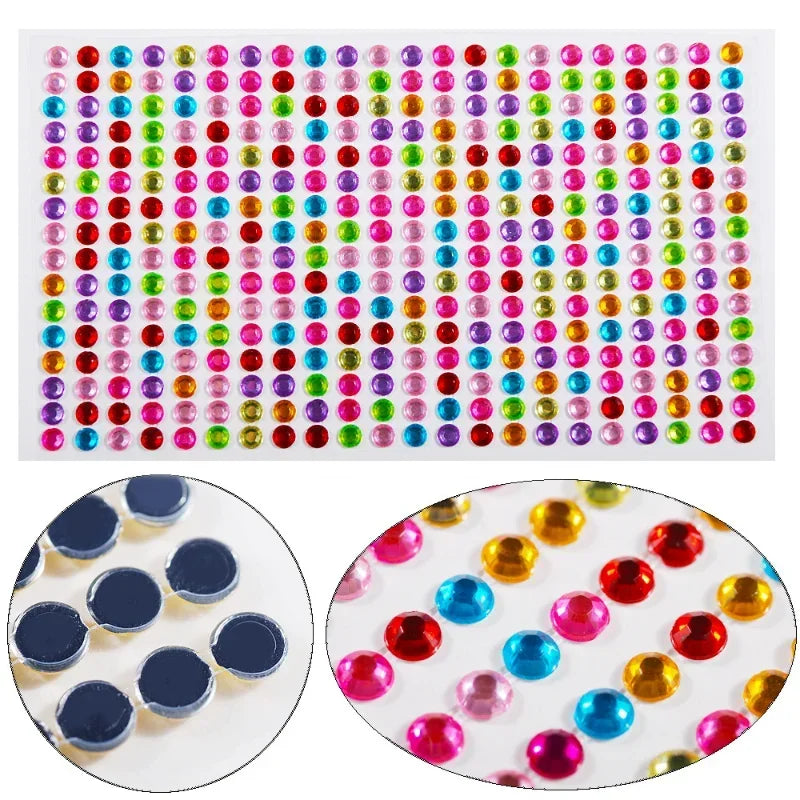 Face Decoration Rhinestone Stickers Children Toy Crystal Diamond Sticker DIY Eyes Tear Makeup for Music Festival Halloween Party Quake