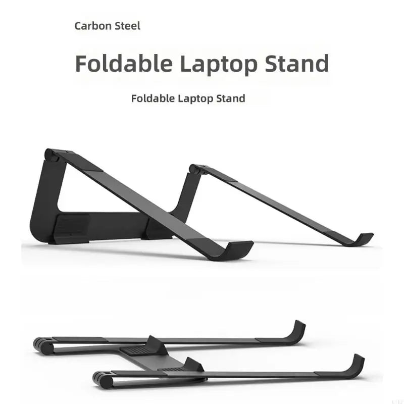 Laptop Stand for Desk with Hinged Folding Frame, Carbon Steel Notebook Holder and Open Lower Clearance for Office Study K1KF Quake CN