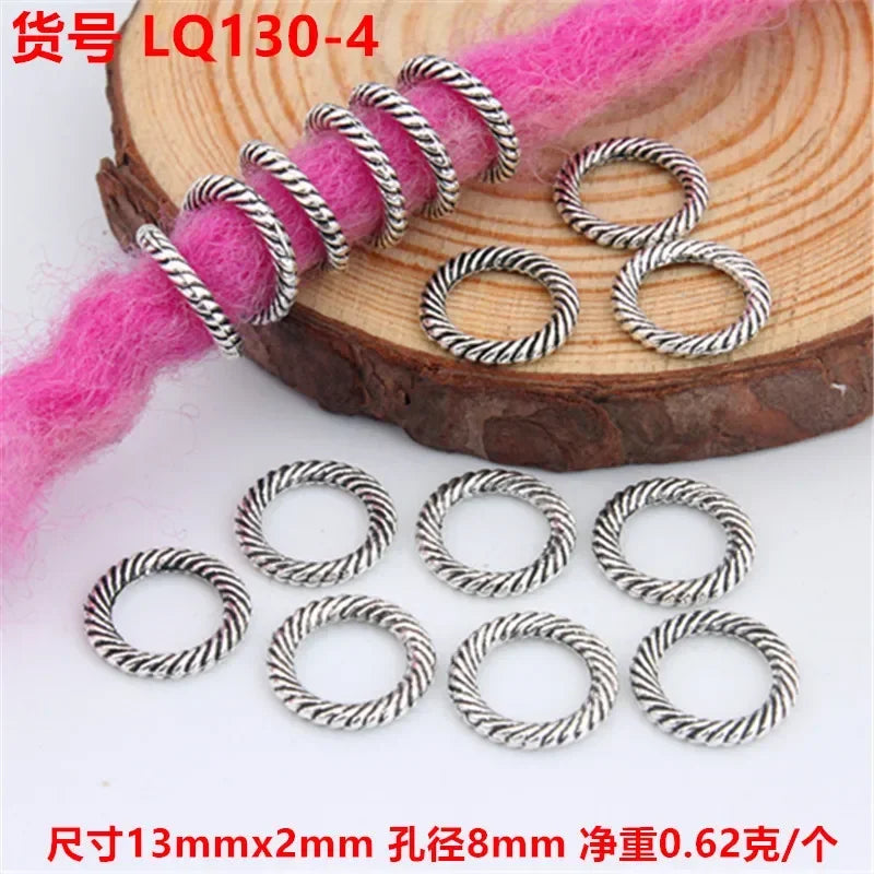 African Braiding Hair Rings Vintage Spiral Braids Hair Styling Tools Accessories Silver Gold Beads for Hair Braids Dreadlock Quake 5pcs LQ130-4
