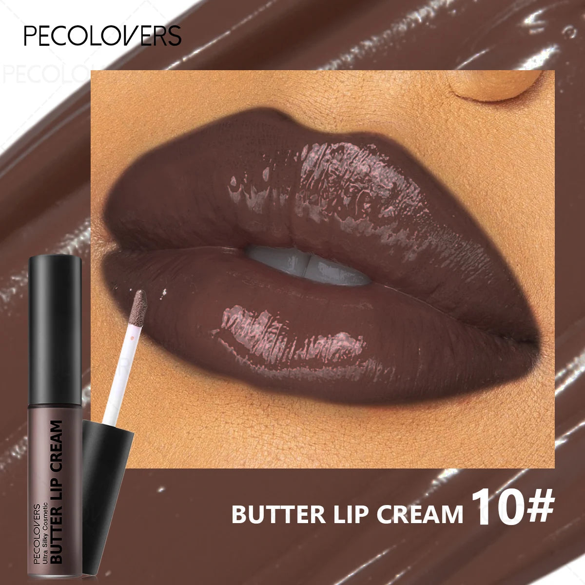 1PC Buttery Short Lip Gloss, Moisturizing Lipstick, High Color Rendering, Suitable for Various Makeup Looks, Lip Cosmetics Quake 10