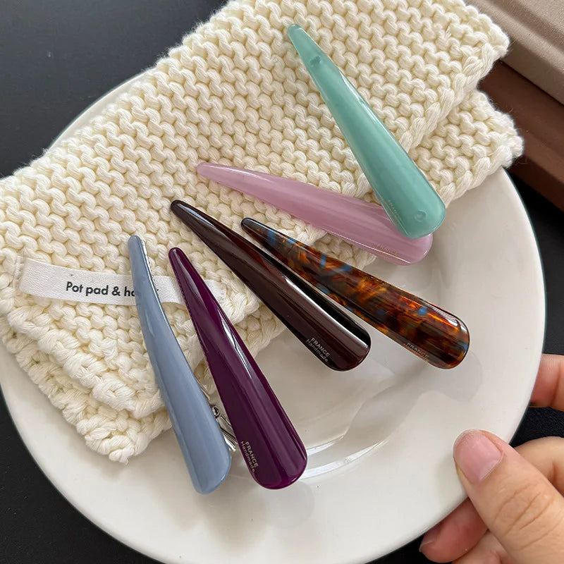 Korean Retro Acetic Acid Duckbill Clip Fish Mouth Shaped Hair Clip Makeup Beauty Duckbill Clip Broken Hair Fixed Bangs Hairpin Quake