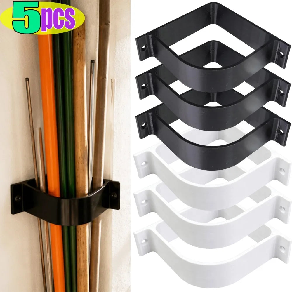 5/1PCS Wall Mounted Corner Tool Storage Rack Heavy Duty Space Saving Tool Storage Bracket Plastic Pole Organizer Rack for Garden Quake