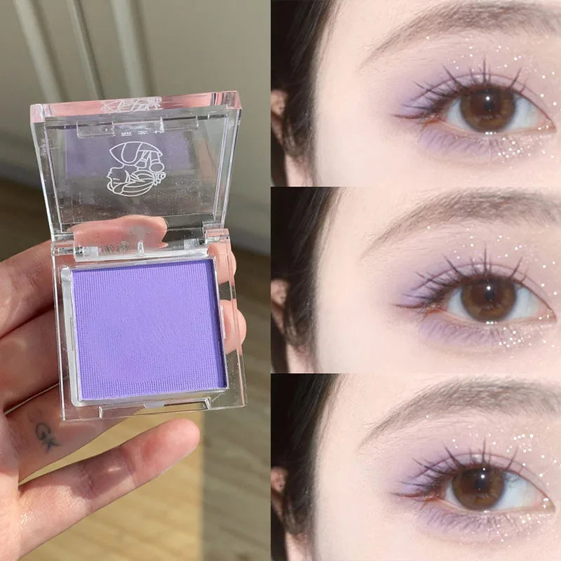 Matte Green, Monochrome, Christmas Brightening Eyeshadow Tray for Long-Lasting, Delicate Makeup, as a Blush, for All Skin Tones Quake purple