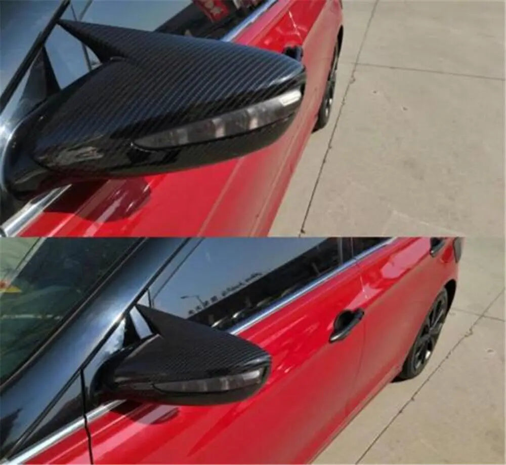For Hyundai Sonata DN8 2011-2014 Rearview Side Mirror Cover Wing Cap Exterior Door Rear View Case Trim Shell Carbon Fiber Look Quake