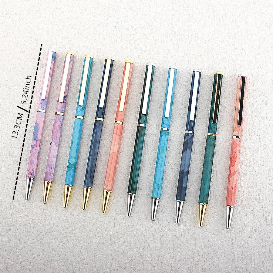 Premium Octagonal shape Metal Ballpoint Pen blue Ink Office Business Writing Ballpoint Pen School Student Stationery Gifts Quake
