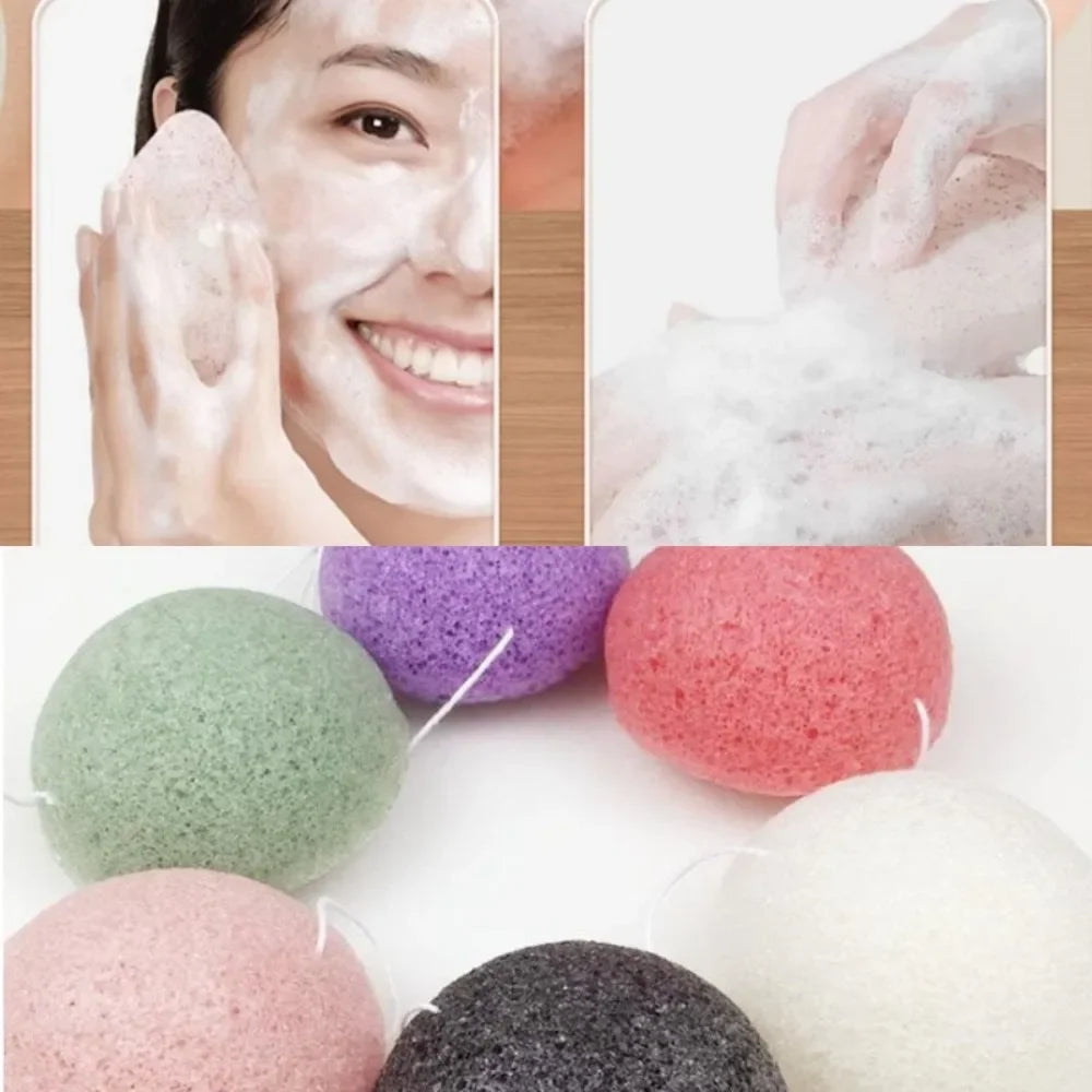 1Pc Puff Natural Cleanse Exfoliator Puff Face Cleaning Sponge Round Shape Konjac Face Washing Facial Tools Wholesale 2025 Quake