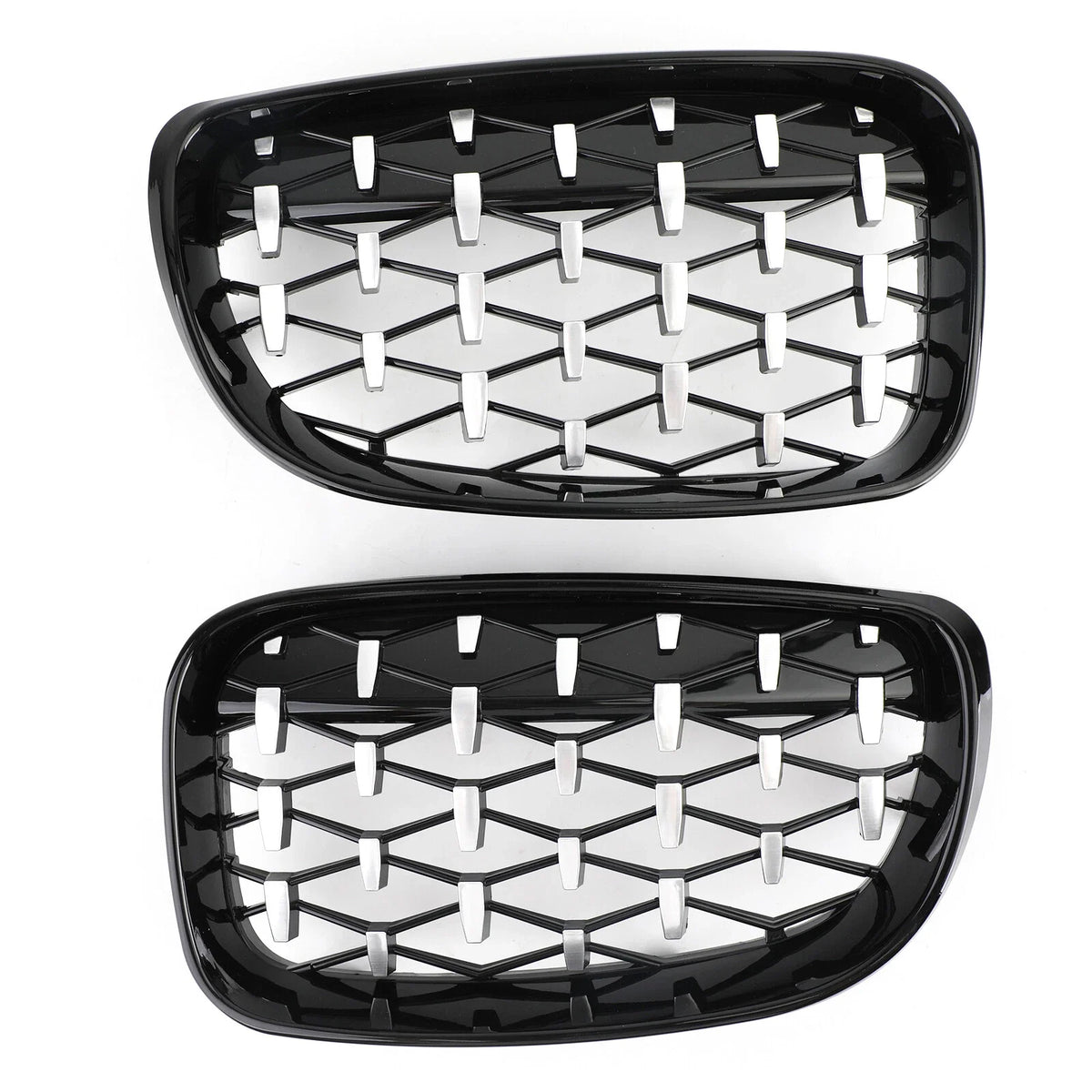 For BMW 1 Series E87 E81 E82 E88 2008-2011 2x Car ABS Grille Front Kidney Grill Diamond Style 51137354949 51137354950 Auto Parts Quake
