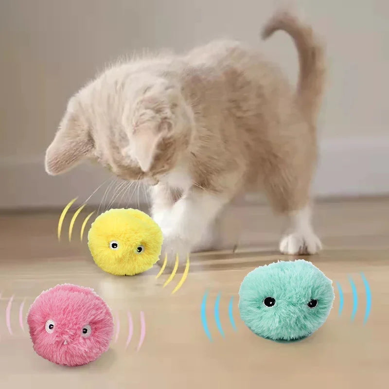 Smart Cat Toys Plush Electric Catnip Training Toy Kitten Touch Sounding Pet Product Squeak Toy Ball Quake