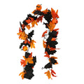 Artificial Maple Leaves Garland Autumn Vine with Fake Pumpkin Ornaments for Halloween Thanksgiving Fireplace Table Fall Decor Quake 1PC