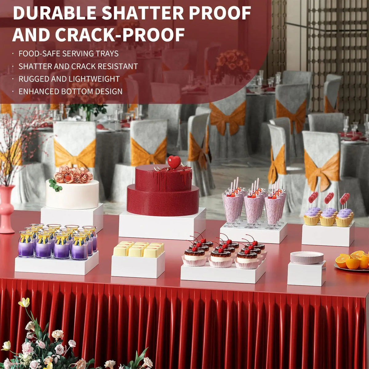 Cube Buffet Display Stand Hollow Base Stackable Riser Box Buffet Food Display for Jewelry Toy Retail Quake