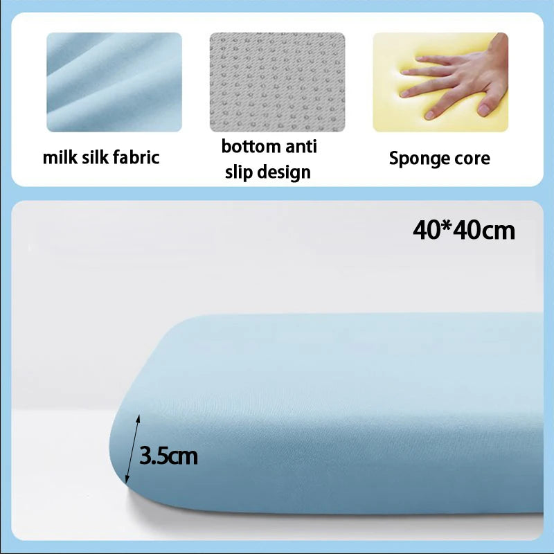 1Pcs 40/45cm Thick Seat Cushion Ultra Soft Memory Foam Office Chair Pad Breathable Rebound Waist Cushion Quake Blue 40x40cm