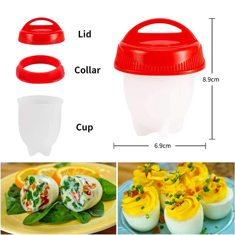 3/6pcs BPA Free Silicone Egg Boiler Steamer Non-stick Silicone Egg Cook Cups Fast Egg Poacher for Breakfast Kitchen Cooking Tool Quake