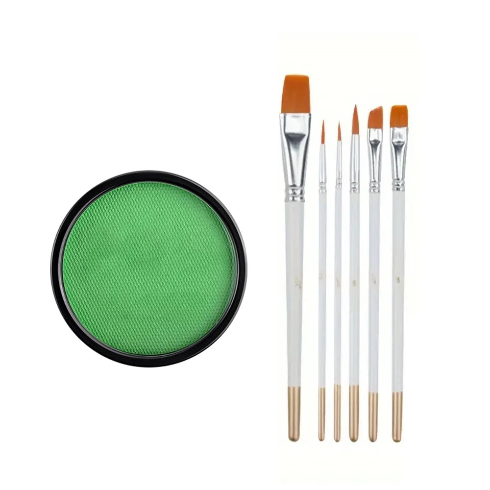 30G Water Solubility Monochromatic Body Paint Black And White Makeup Face Paint Halloween Party Waterproof Makeup Body Painting Quake 2 CS with brushe
