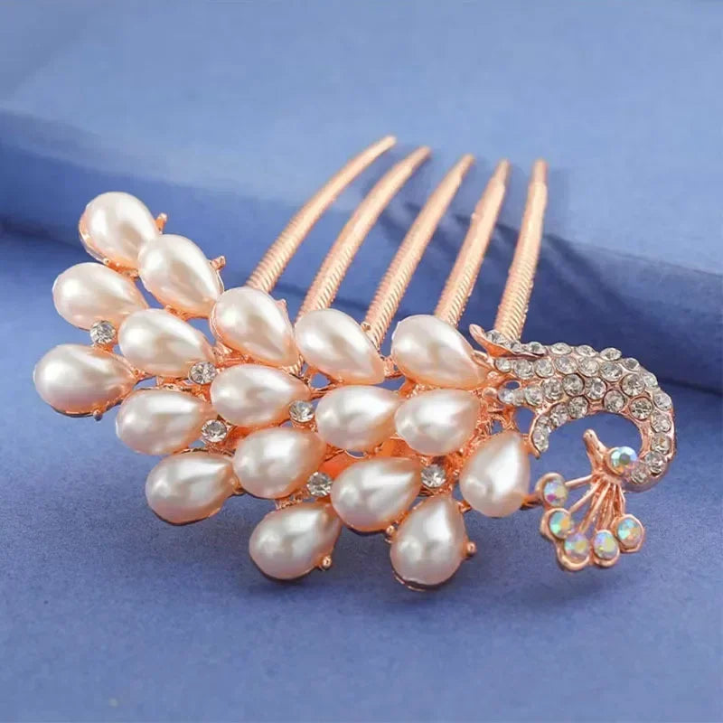 Women Crystal Hair Braiding Clip Elegant Vintage Hairpin Girls Elegant Rhinestone Hair Accessories Crystal Hairpins Barrettes Quake FS409